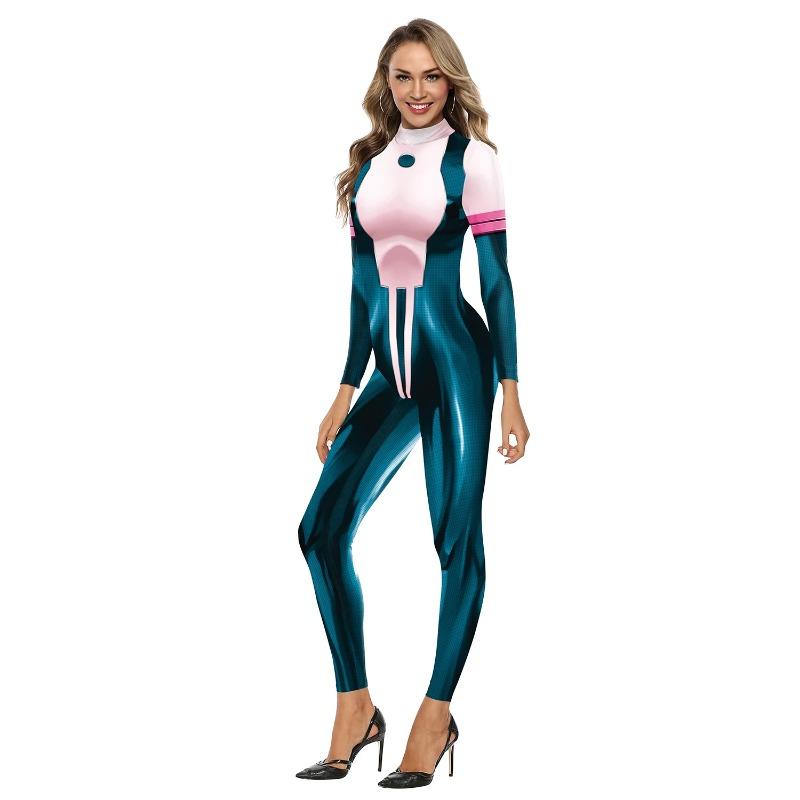 Halloween Anime Cosplay Jumpsuit Women Sexy Bodysuit Carnival Party Stage Zentai Suit Women Cycling Morphsuit Aerial Yoga Suit