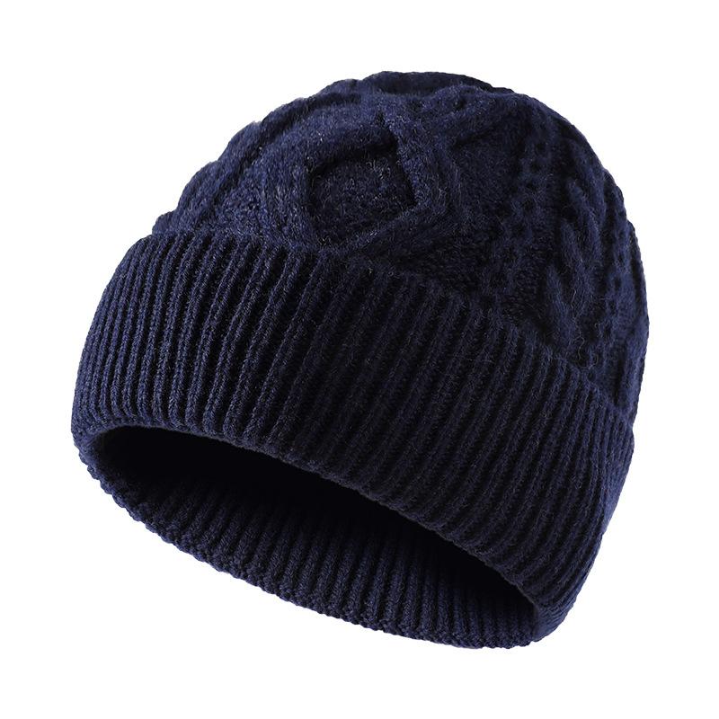 Knitted hat men's wool winter warm ear protection wool hat scarf set women's outdoor anti-cold