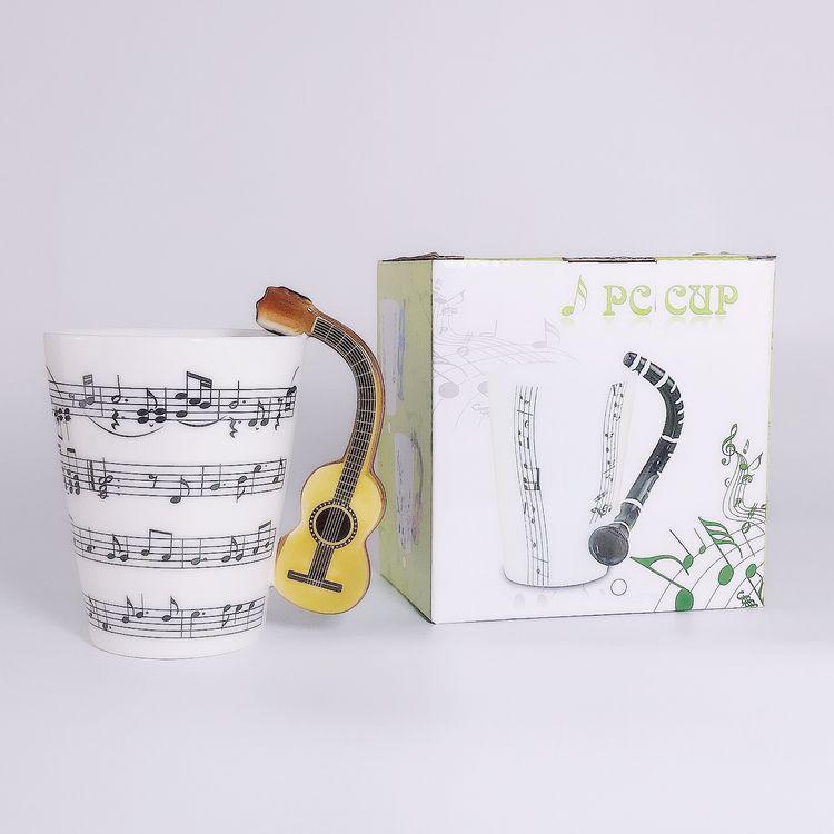Water Cup 3D Musical Instrument Ceramic Cup 400Ml Music Note Musical Instrument Ceramic Cup Breakfast