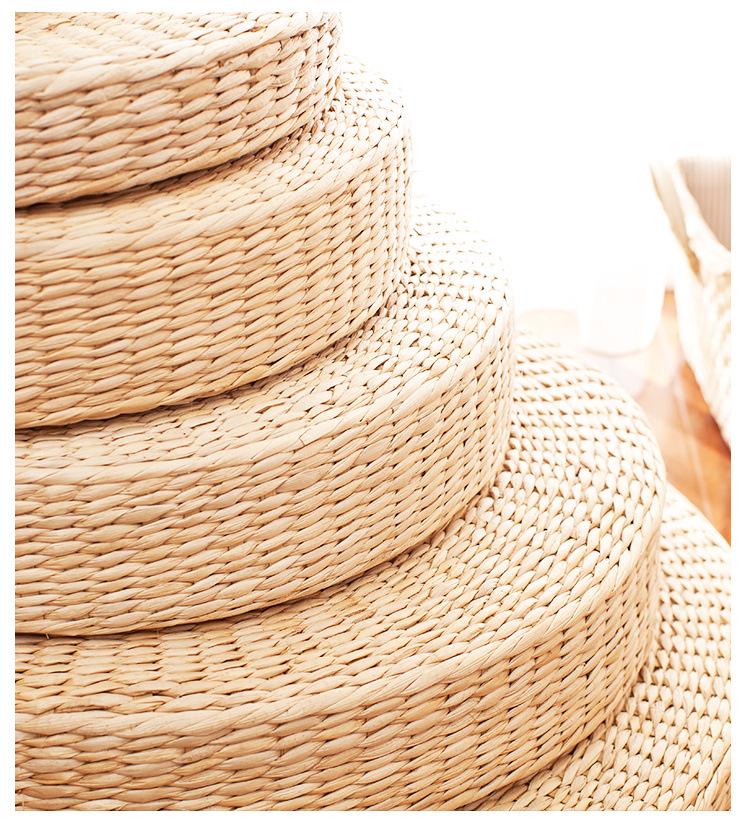 Thickened Straw Braided Tatami Meditation Cushion - Round Kneeling Pad & Zafu Stool