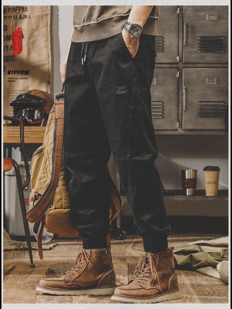 Men's American Retro Loose-Fit Wide-Leg Overalls - Autumn Casual Straight Pants