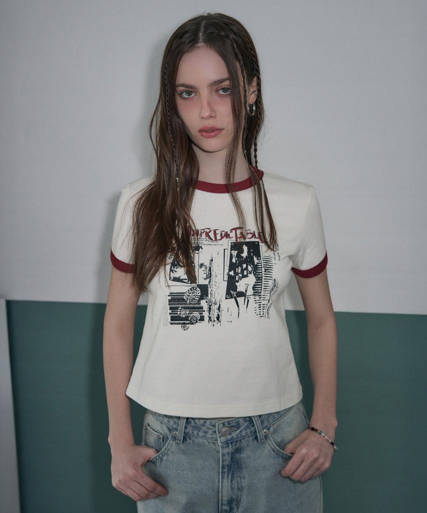 Ledeoli Wheel Crack Ringer Tee [Cream]