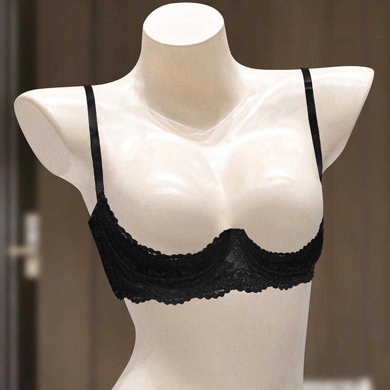 European & American Sexy See-Through Lace Bra - Anti-Sagging, Thin Design for a Flattering Fit