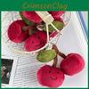 Plush Whimsical Cherry Keychain Soft Cotton Filling Perfect For Gifts Couples