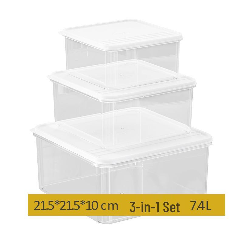 Scatola Organizer Trasparente Impilabile per Frigorifero con Coperchio per Cibo Fresco e Verdure.