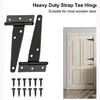 Industrial T Straps Shed Door Hinges set Rustproof Heavy Duty T Hinges set Heavy Duty Metal Hardware for Barns & Fence