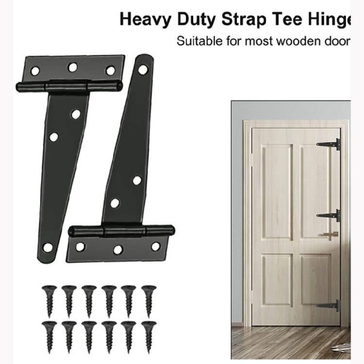 Industrial T Straps Shed Door Hinges set Rustproof Heavy Duty T Hinges set Heavy Duty Metal Hardware for Barns & Fence