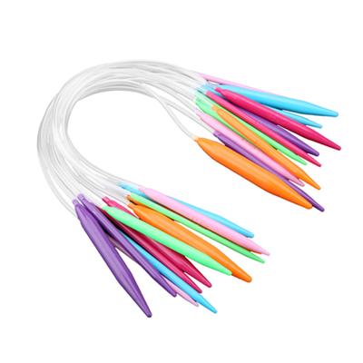 Wielokolorowe plastikowe okrągłe rurki Zestaw drutów do robienia na drutach Zestaw igieł do swetrów 12 szt (40 CM)