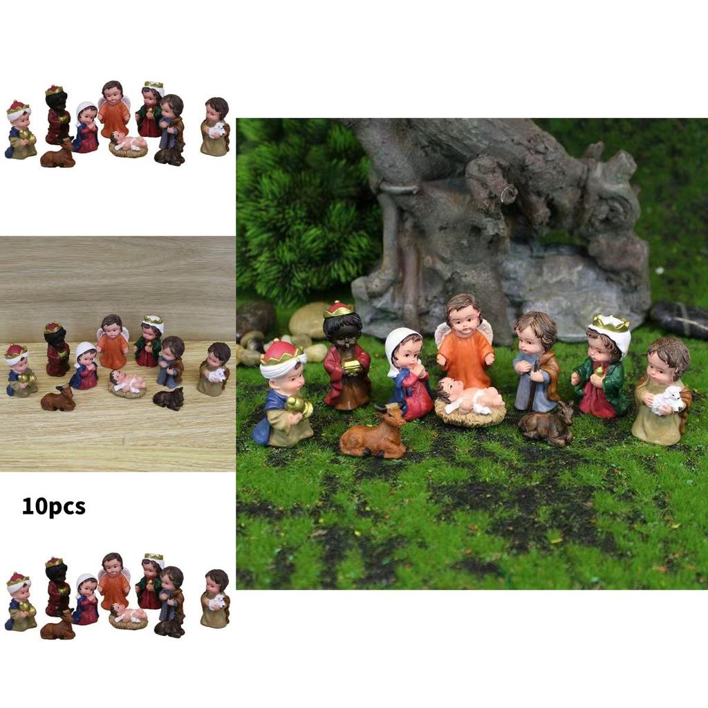 Creative Nativity Scene Resin Figurines With Artistic Design For Festive Home Decor