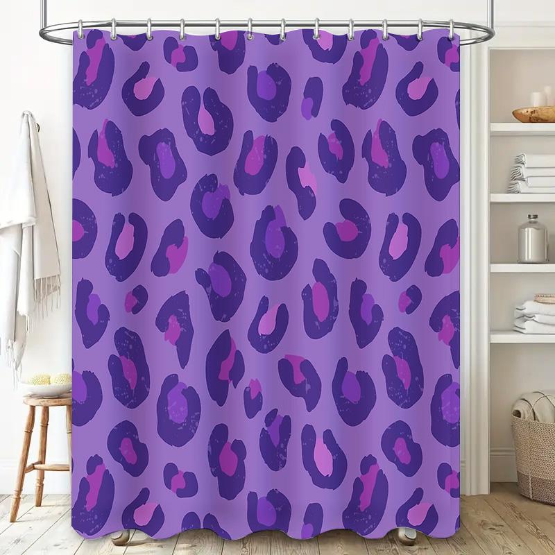 Leopard Print Shower Curtain Wild Animal Jungle Decor Bathroom Fabric Liner Waterproof Vintage Rustic Home Decor