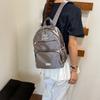 Mochila Escolar Fofa de PU com Bolso Frontal com Zíper Mochila Leve para Meninas Adolescentes Casual Diária para Viagem