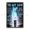 To My Son Metal Signs Retro Customized Kitchen Wall Decor Vintage Tin Sign Poster