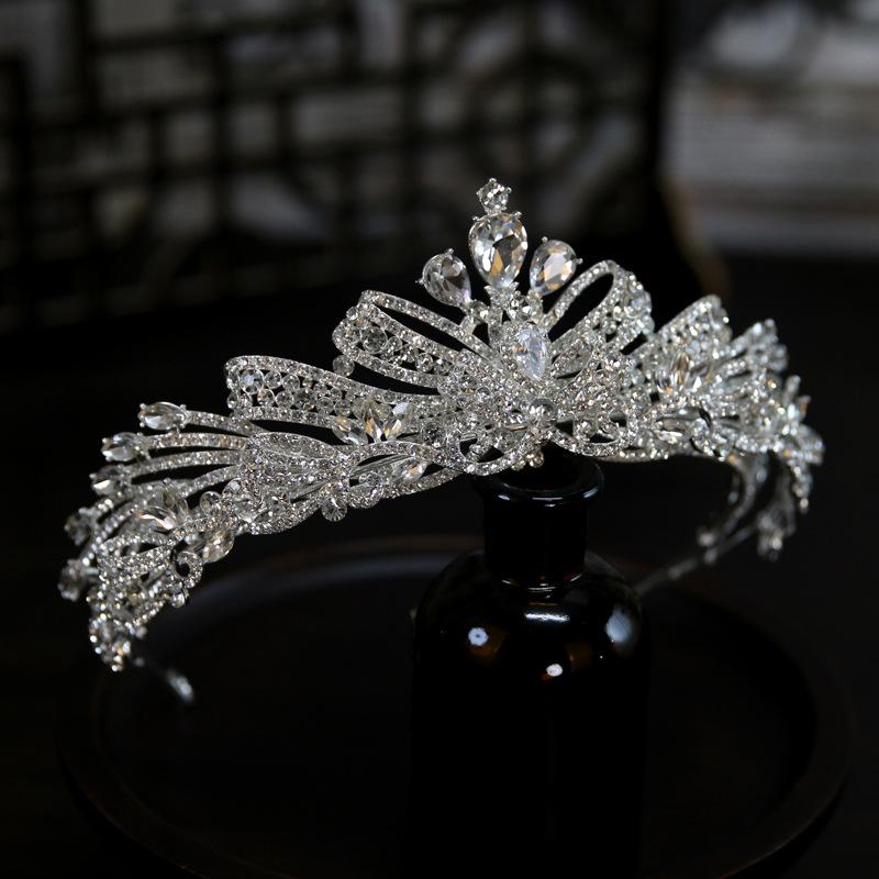 European Style New Bow Zircon Wedding Dress Bride Wedding Crown Tiara Crown Tiara Hair Accessories