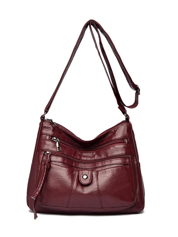 Women's Bag, Retro and Fashionable Crossbody Bag, Women's Washed Soft Leather Feel, Mother's Bag, Single-shoulder Bag