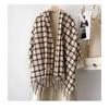 Korean Style Thick Warm Checkered Scarf Women Winter Neck Shawl Wrap