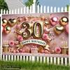 2D Flat Print 30th Birthday Photography Backdrop, Rose Gold Party Background