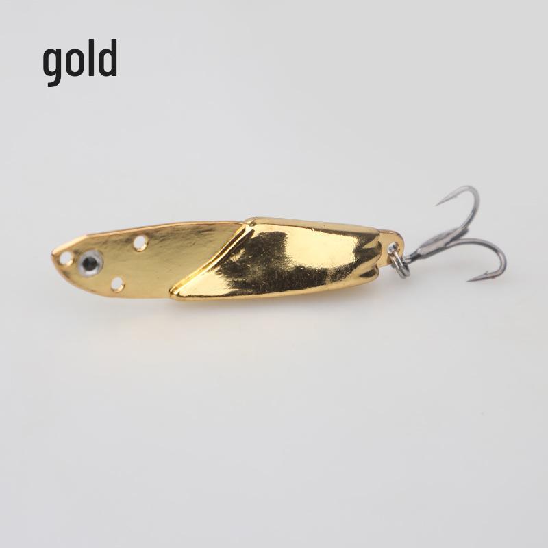 Zinc Alloy Long Cast Iron Plate Lure with Reinforced Treble Hook for Bass, Mandarin Fish, and Perch