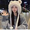 Cute Warm Winter Hat Ear Protection Velvet Bear Ears Hat Antlers Rabbit Ear Woolen Bucket Hat Women