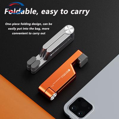 Universal Mini Size Aluminum Portable Folding Desk Mount Holder Bracket Mobile Phone Tablet Cradle Foldable Stand For Cellphone Tablet Computer