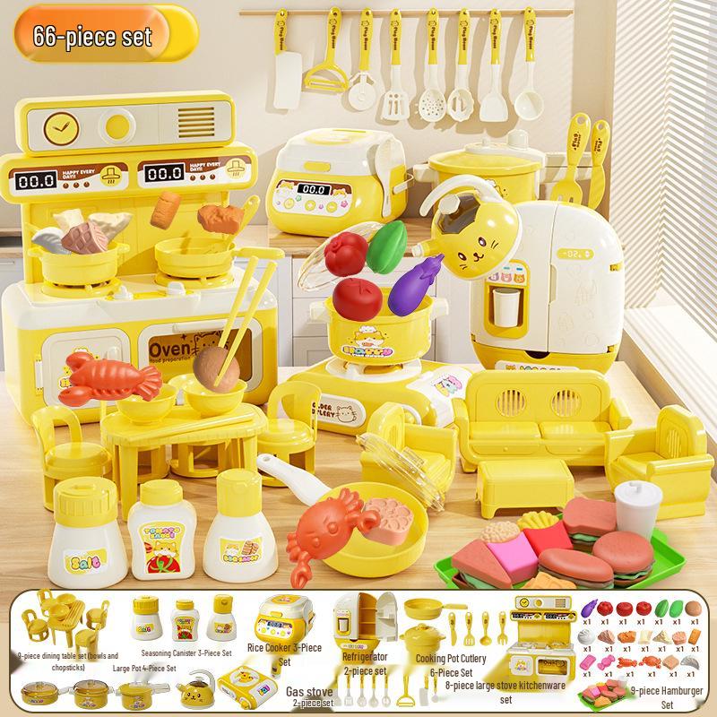 Mini Rice Cooker Play Set for Kids - Cat Design Toy
