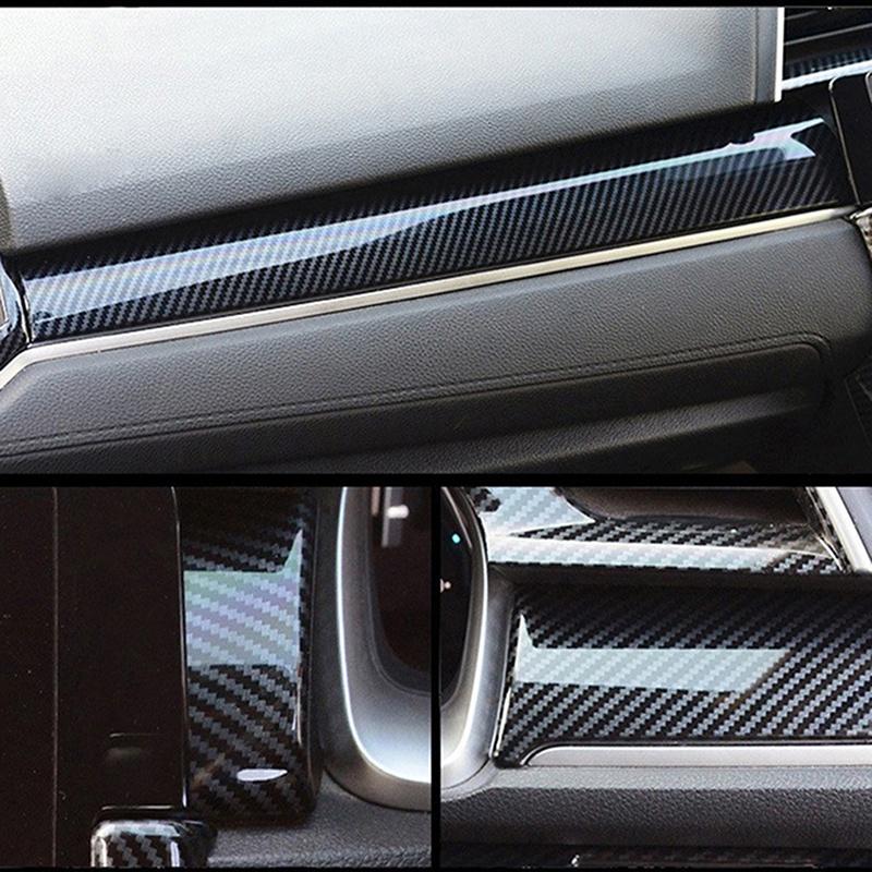 3 st för Honda Civic 10:e generationen 2016-2021 Mittkonsol Instrumentpanel Ramlist Trim Högerstyrd Vänsterstyrd