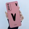 For Realme 7 RMX2155 7 Pro RMX2170 Casing Cover Lucky Initial Letter Soft Silicone Matte Phone Case for Realme7 RMX2151 shell