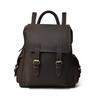 Monogrammed Leather Laptop Backpack: Handmade Brown Travel Rucksack