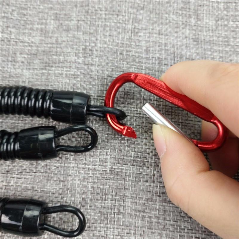 Fishing Lanyards 22cm Retractable Coiled Tether with Carabiner Boating Fishing Rope Retention Rope Fishing Tools Tackle