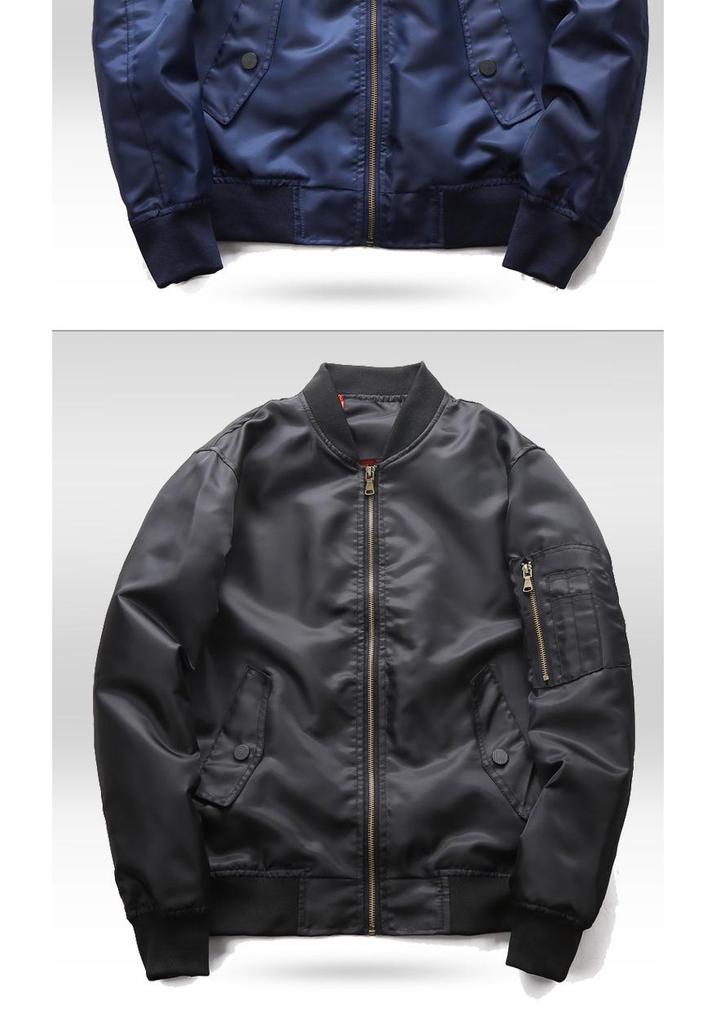 Men's Trendy MA-1 Pilot Jacket: Air Force One Stand Collar for Spring/Autumn