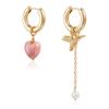 Vintage Inspired Asymmetric Heart and Bird Earrings Hypoallergenically Zinc Alloy Fashion Jewelry Gift for Women