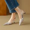 Fashion New Summer Sandals Pointed Toe Sandals for Women High Heels Fashion Mesh Cover Toe Sandals Ladies Shoes Women Stiletto Heels