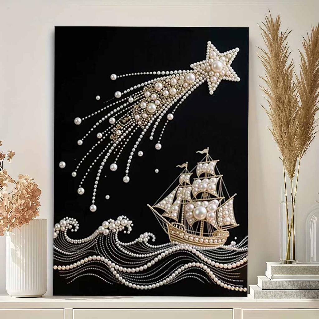 Pearl Meteor DIY Diamond Art Kits 15.7x19.6inch Gem Art Diamond Painting Kits Without Frame for Adults Gift Idea Home Wall Decor