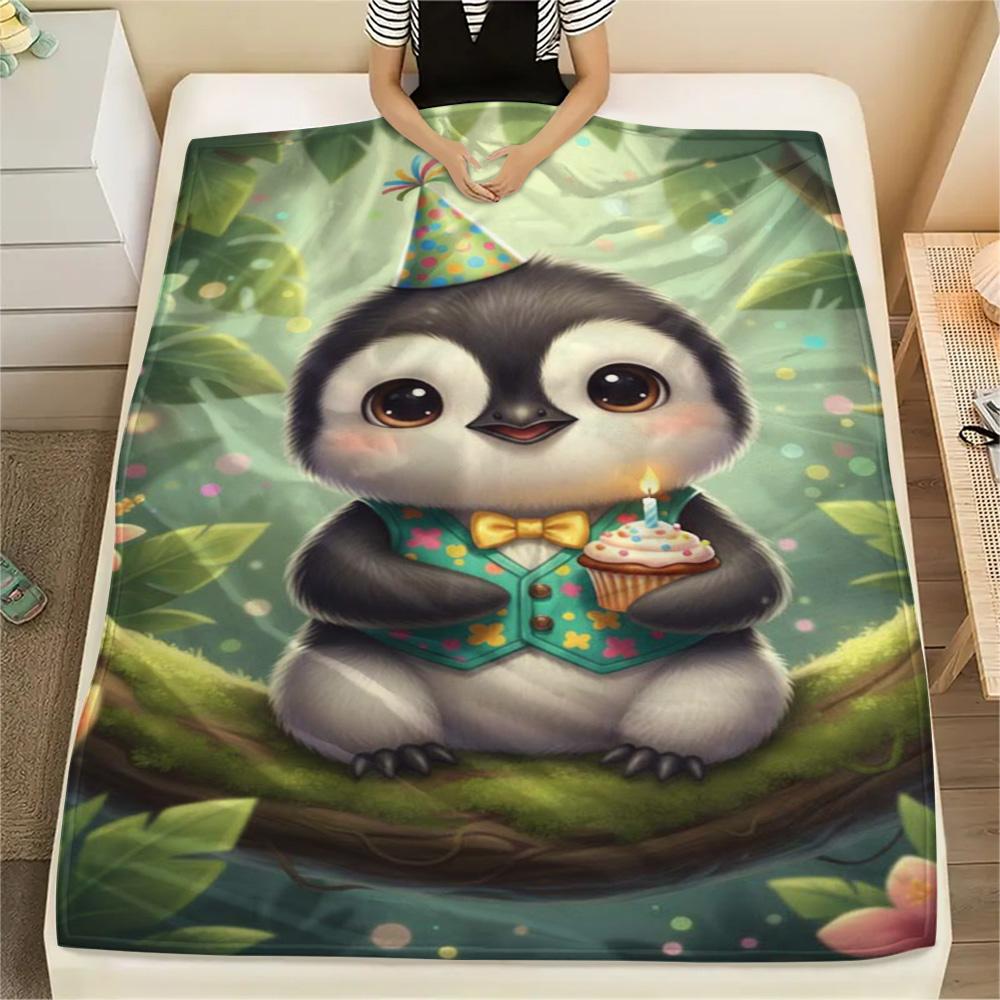 1PC Fairy Tale Style Print FlAannel Blanket, High Quality Comfortable for All Seasons, Home Decor, Warmth and Comfort