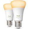 Pack de 2 ampoules LED connectées A60 - PHILIPS HUE - Lumière blanche - Culot E27 - 6W - 1000-2000k - 810 lumens