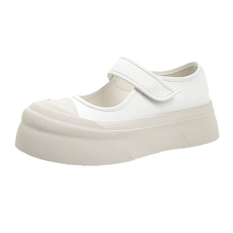 Winogronowa matka te same niewidoczne wewnętrzne podwyższenie wysokości 6 cm buty na obcasie buty Mary Jane duży czubek rzep babeczka małe skórzane buty okrągły czubek