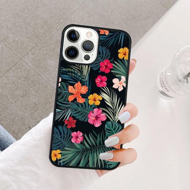 Retro Tropical Floral Flowers Cover For iPhone 17 Air 15 16 14 13 12 Pro Max 11 Pro Max Plus Phone Case Coque