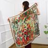 Silk-Feel 90x90 Women's Korean Style Spring/Summer Versatile Printed Square Scarf