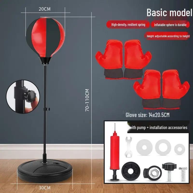 Set de Box Viteză Multifuncțional pentru Copii: Sac de box vertical, Tumbler gonflabil și Mănuși.