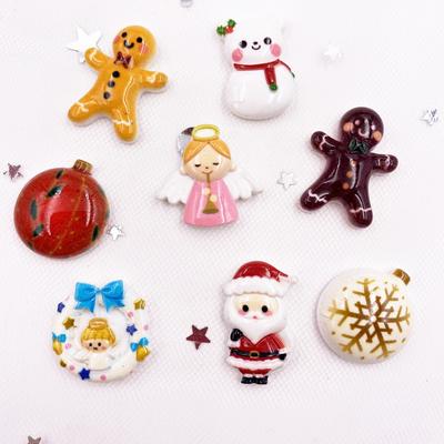 20ks Živicové farebné vianočné kombinácie Flatback Cabošon Kamenné figúrky Vianočné ozdoby DIY Scrapbook Craft