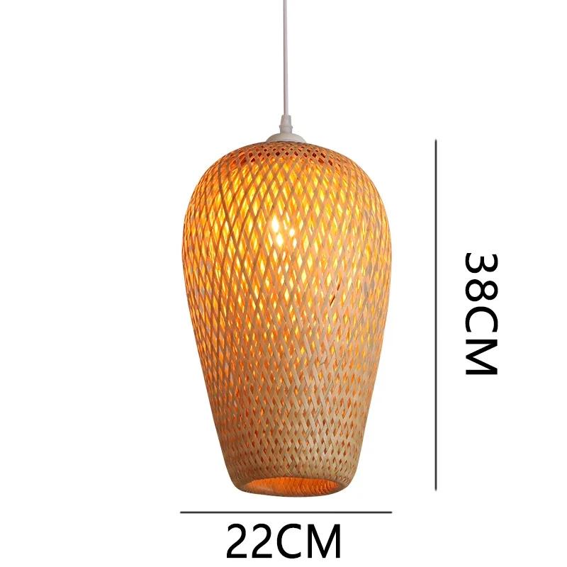 Retro Hand Woven Bamboo Chandelier Chinese Style Droplight Hotel Bedroom Living Room Art Decor Hanging Lamp Indoor Pendant Light