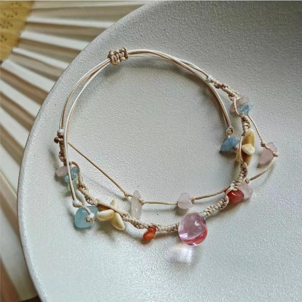 

Fivepointed Unique Colorful Star Bracelet With Water Droplet And Pearl Accents Drop Bracelet