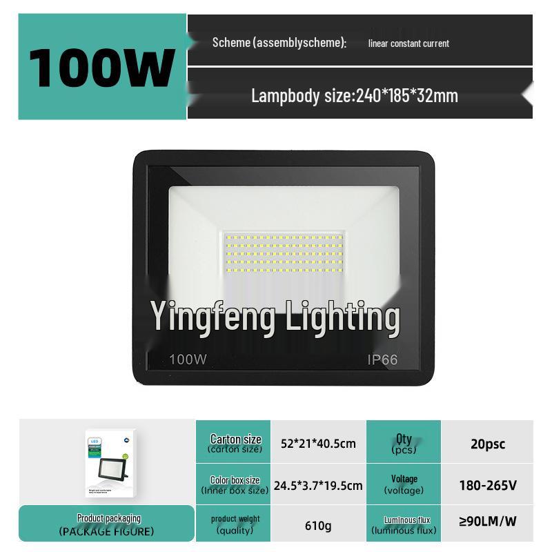 100W Little Apple LED Floodlight - Waterproof Outdoor Light with IP66 Protection