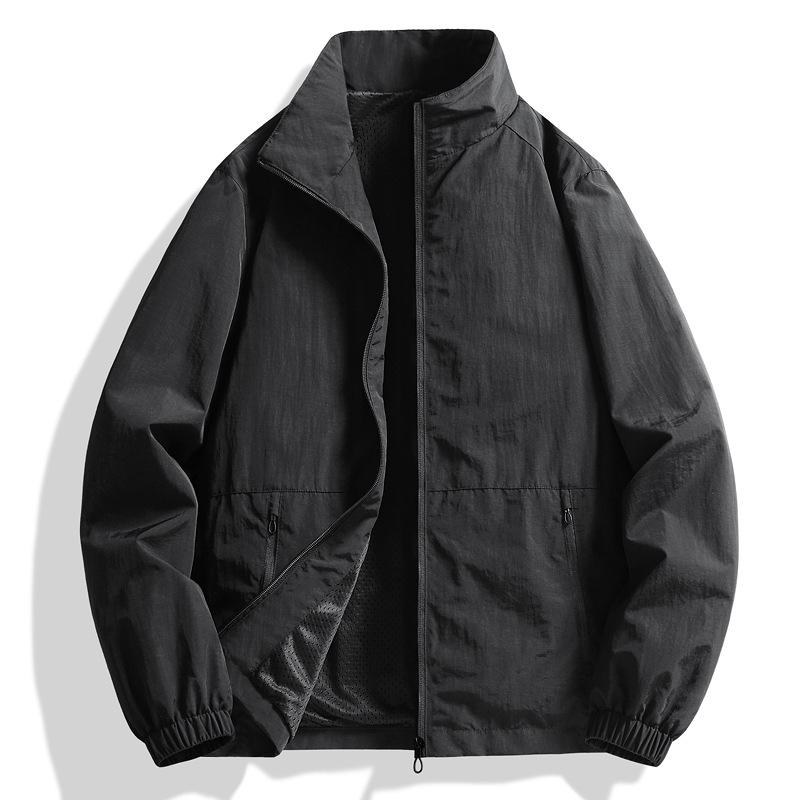 Large Size New Hoodless Stand-up Collar Jacket Men's Spring and Autumn Tide Brand Outdoor Casual Jacket