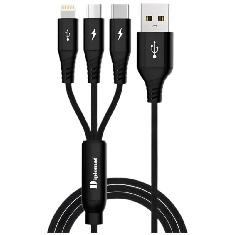 Diplomat DXN0312 3-in-1 Braided Data Cable