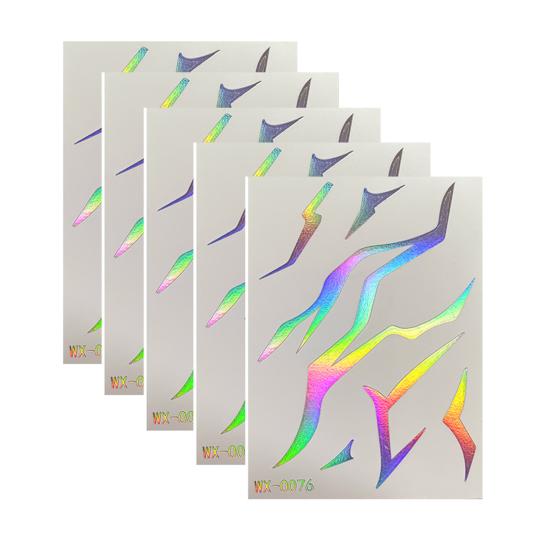 5 Sheets Holographic Lightning Tattoos Flash Temporary Stickers Full Color Body