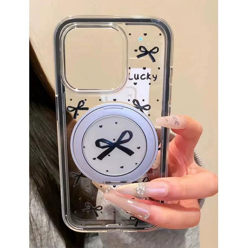 Black Bow Is Suitable for Apple 11oppo Airbag iPhone11/11/11Pro Mobile Phone Case Huawei Transparent.