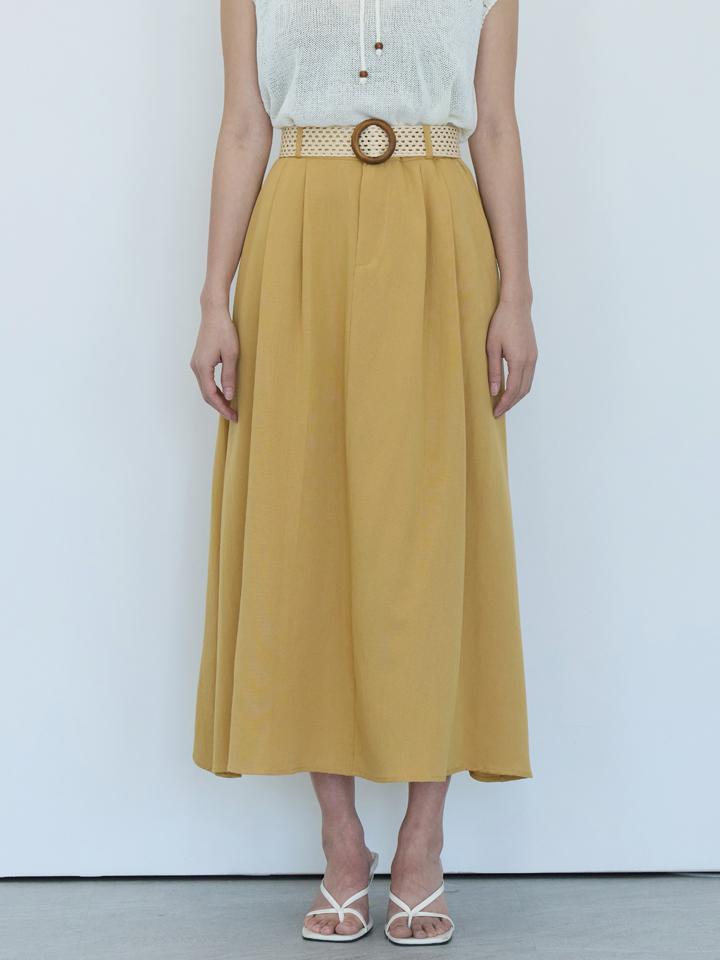 PAIGEFLYNN Rattan Belted Elastic Skirt_S6Bsk009C