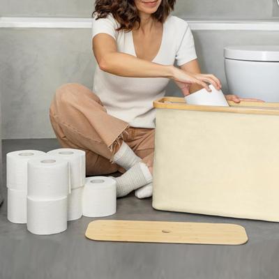 Organizador Cesta de Almacenamiento de Papel Higiénico con Tapa a Prueba de Polvo Gran Capacidad Baño