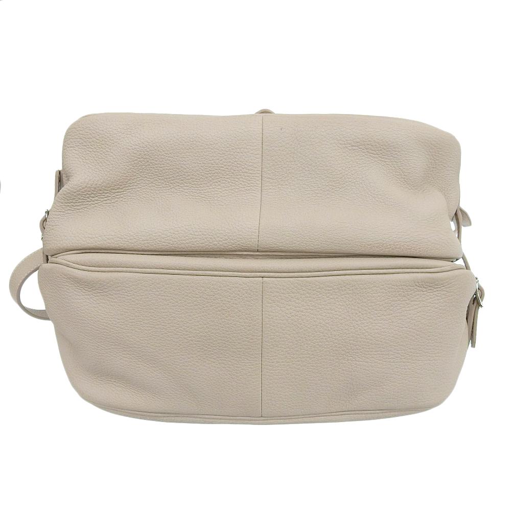 ACATE Welley Postman Bag Shoulder Bag in Natural Shrink Leather, Women's, Ivory Shoulder bag IvoryUsed