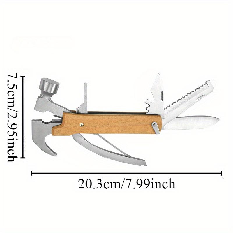 Versatile Stainless Steel Folding Hammer with Pliers - Portable, Multi-Function Tool for Outdoor Camping & Car  Window Breaker